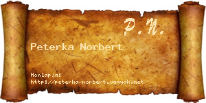 Peterka Norbert névjegykártya