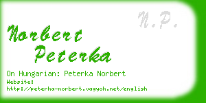 norbert peterka business card